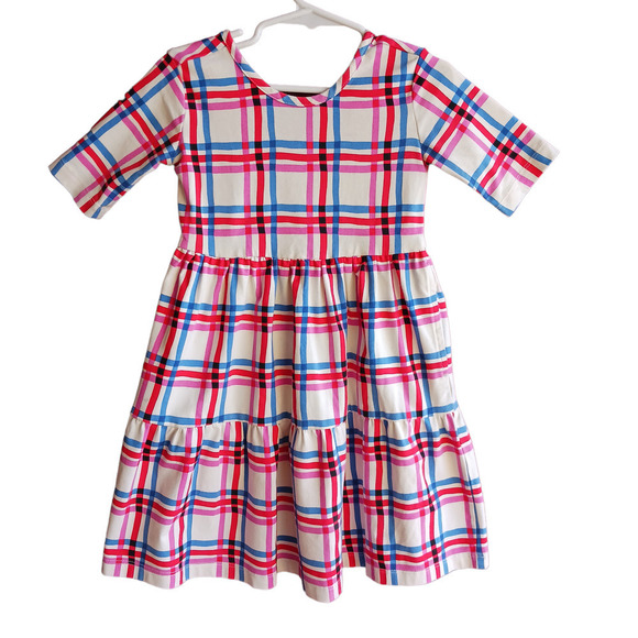 Hanna Andersson Dresses & Skirts - HANNA Andersson Dress 100 Girls 4 Colorful Plaid Tiered Twirl